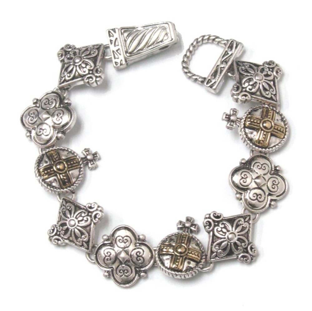 Gothic Cross Charm Bracelet